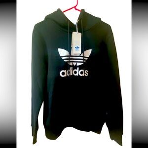🩷NWT Adidas Original Trefoil logo Hoodie Black Large